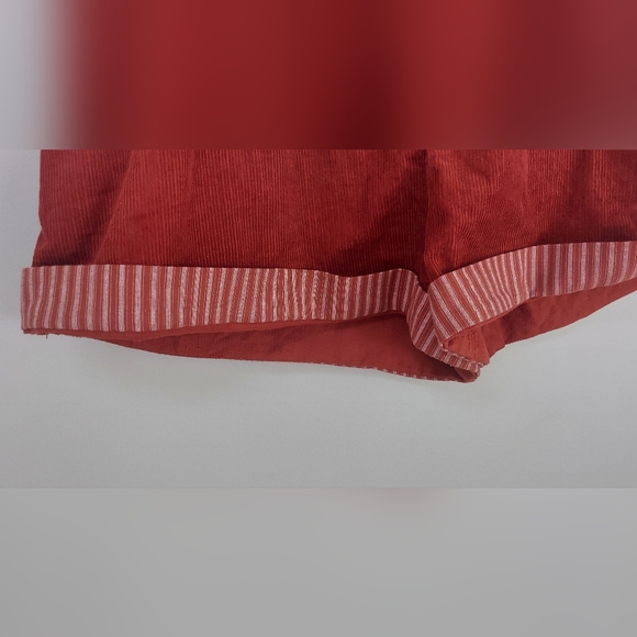 Cider 100% Cotton Mid Rise Striped Roll Hem Shorts - Picture 4 of 7